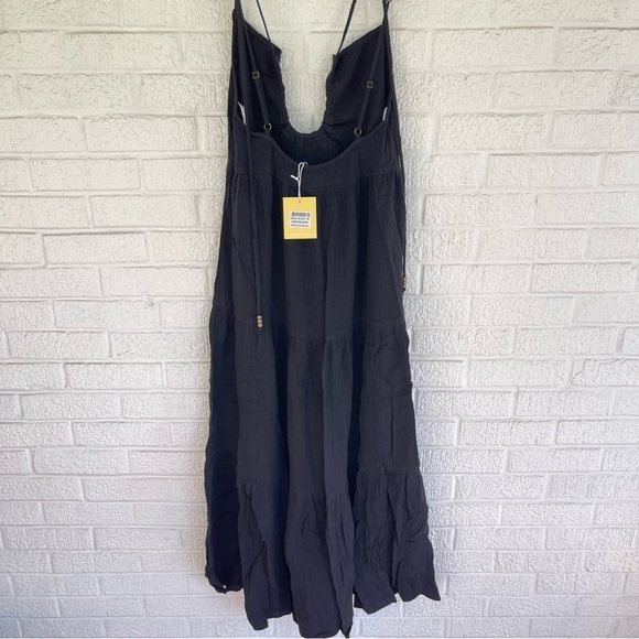 NEW Charlie Holiday Harlow Maxi Dress Gauze XIW6005 Black Medium NWT - Picture 6 of 9